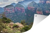 Muurdecoratie De Afrikaanse Three Rondavels bij Blyde River Canyon in Zuid-Afrika - 180x120 cm - Tuinposter - Tuindoek - Buitenposter