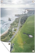 Muurdecoratie Luchtfoto van de Australische Twaalf Apostelen - 120x180 cm - Tuinposter - Tuindoek - Buitenposter