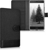 kwmobile telefoonhoesje voor Huawei P9 Lite - Hoesje met pasjeshouder in antraciet / zwart - Case met portemonnee