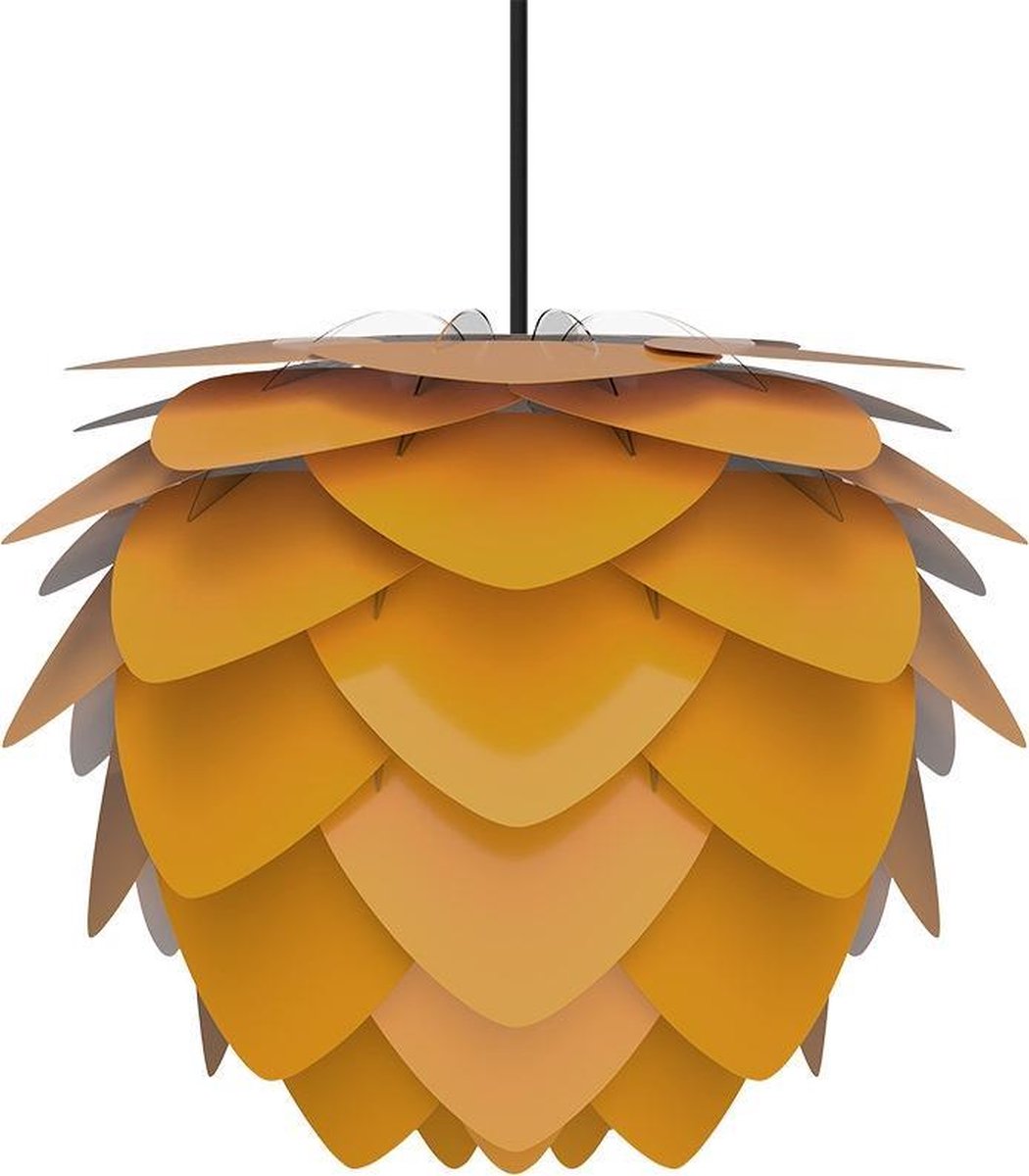 Aluvia Medium hanglamp saffron yellow - met koordset zwart - Ø 59 cm