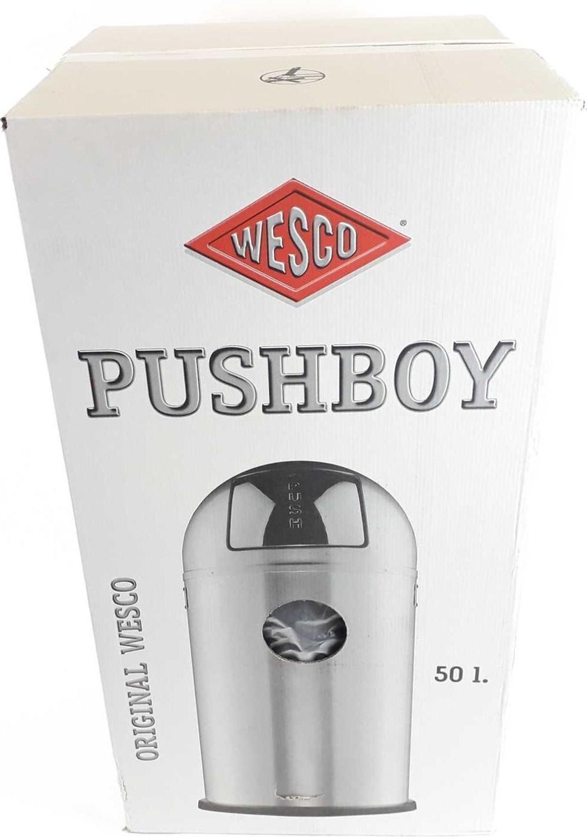 Wesco Pushboy Afvalemmer - 50 l - Zwart | bol.com