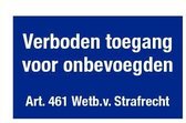 Verboden toegang bord - kunststof - 400 x 150 mm