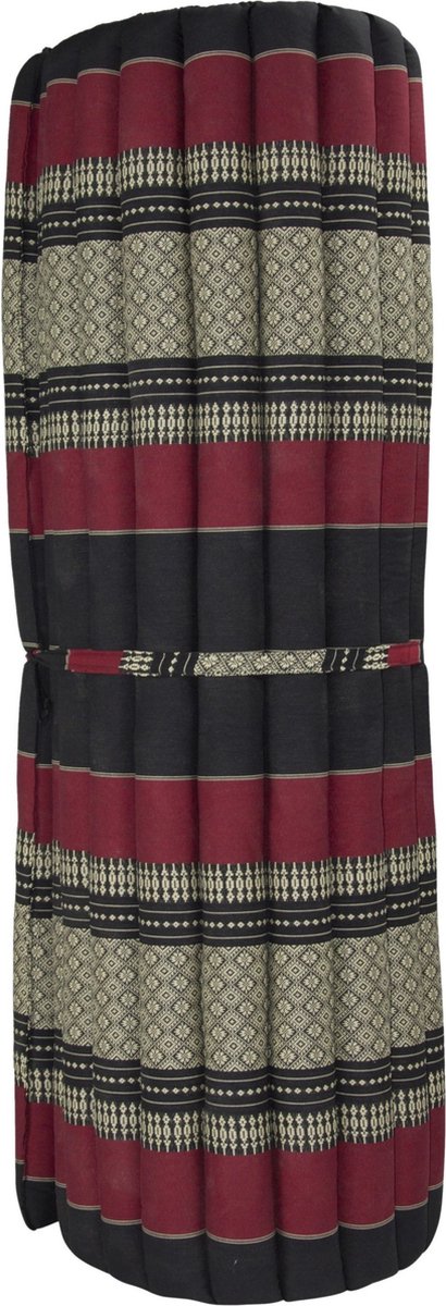 Fine Asianliving Thaise Mat Oprolbaar Matras 200x100x4.5cm Zwart Rood Meditatie Mat Matras