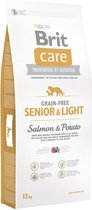 Brit Care Grain Free Senior & Light Salmon & Potato 12 kg - Hond