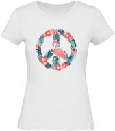 Flamingo Peace - Dieren T-Shirt Dames - Katoen