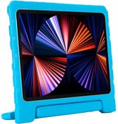 Cazy iPad Pro 12.9 hoes - 2021/2022 - Kids proof back cover - Draagbare tablet kinderhoes met handvat – Blauw