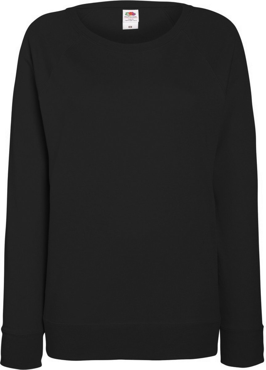 Fruit OF The Loom Dames Getailleerd lichtgewicht raglan sweatshirt Zwart