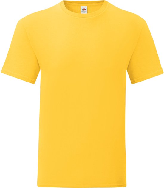 Gouden geel t-shirt met korte mouwen.