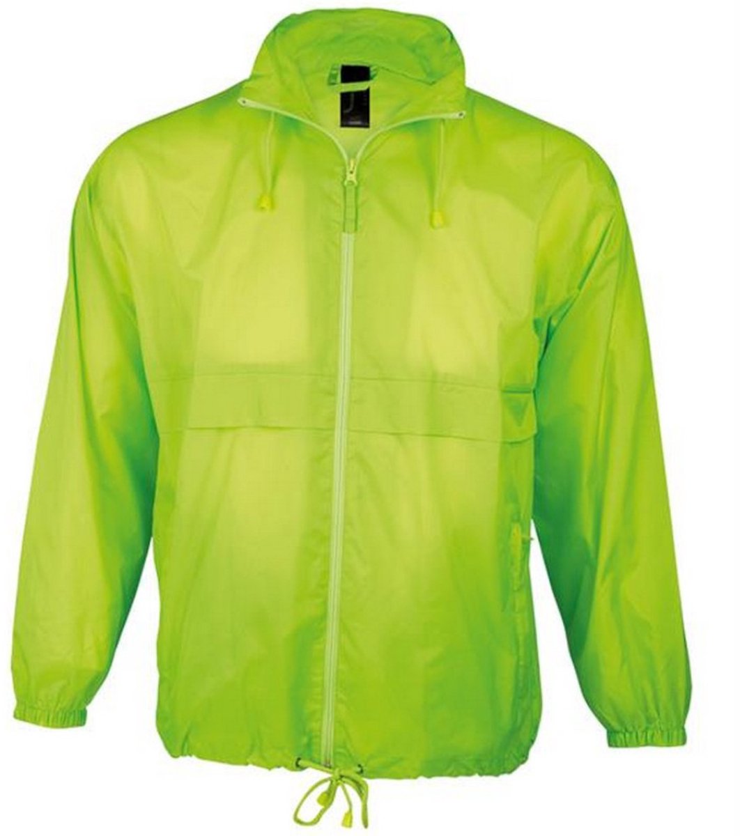 SOLS Unisex Surf Windbreaker Lichtgewicht Jasje Neon Groen