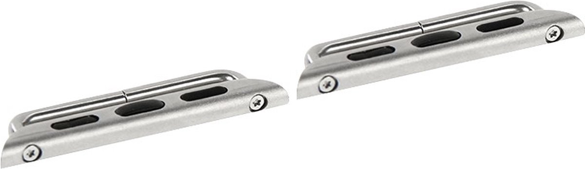 By Qubix - Metalen strap connector - Zilver - Geschikt voor Apple Watch 38mm / 40mm / 41mm / 42mm