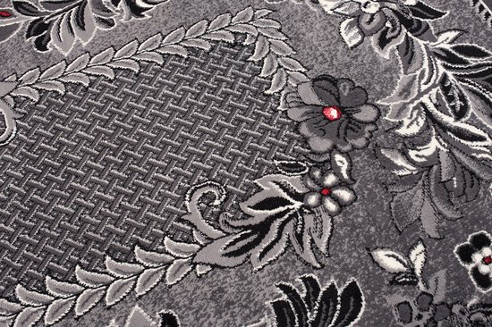 Tapiso Dream Tapis Salon Chambre Gris foncé Fleurs Design Trendy Classique Durable pratique Taille Tapis de haute qualité - 220 x 300 cm