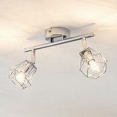 Lindby - LED plafondlamp - 2 lichts - metaal - H: 17.2 cm - G9 - chroom - A++ - Inclusief lichtbronnen