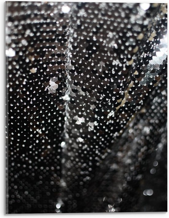 Acrylglas - Zilveren Pailletten - 30x40cm Foto op Acrylglas (Wanddecoratie op Acrylglas)