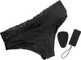 Burlesque Slip Met Vibrator - Zwart - One Size (S-L 34 - 40)