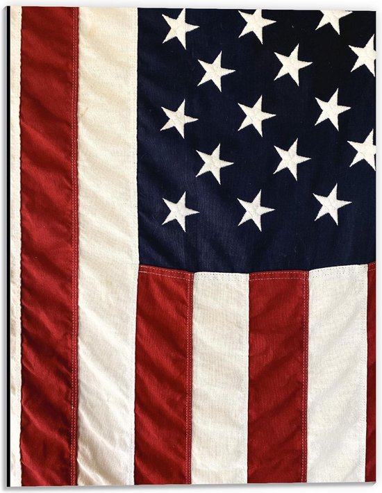 Dibond - Amerikaanse Vlag - 30x40cm Foto op Aluminium (Wanddecoratie van metaal)