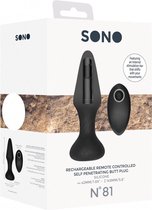 No. 81 - Rechargeable Remote Controlled Butt Plug - Black - Butt Plugs & Anal Dildos -