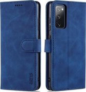 Voor Samsung Galaxy S20 FE AZNS Huid Voelen Kalf Textuur Horizontale Flip Lederen Case met Kaartsleuven & Houder & Portemonnee (Blauw)