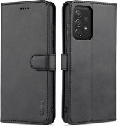 Voor Samsung Galaxy A72 5G/4G AZNS Huid Voelen Kalf Textuur Horizontale Flip Lederen Case met Kaartsleuven & Houder & Portemonnee (Zwart)