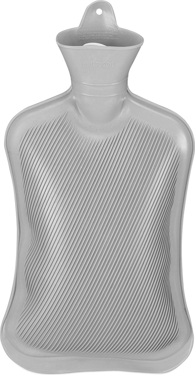 Goedkoopste warm water kruik - rubber - veilig - 2 l - bedkruik - zonder hoes - ribbels
