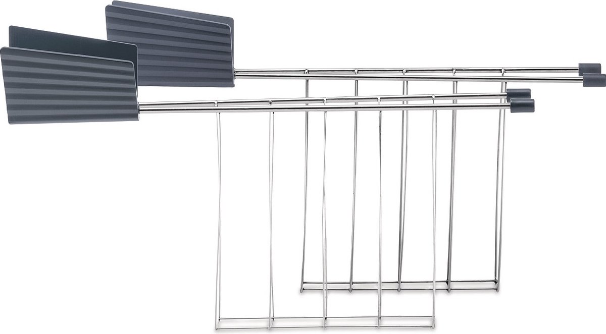 Alessi Tostiklemmen voor Broodrooster Plissé - grijs - Michele de Lucchi - MDL08RACKG