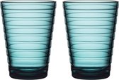Iittala Aino Aalto - Tumbler Glazen Set - Waterglas - Vaatwasserbestendig - Zeeblauw - 33 cl - 2 Stuks