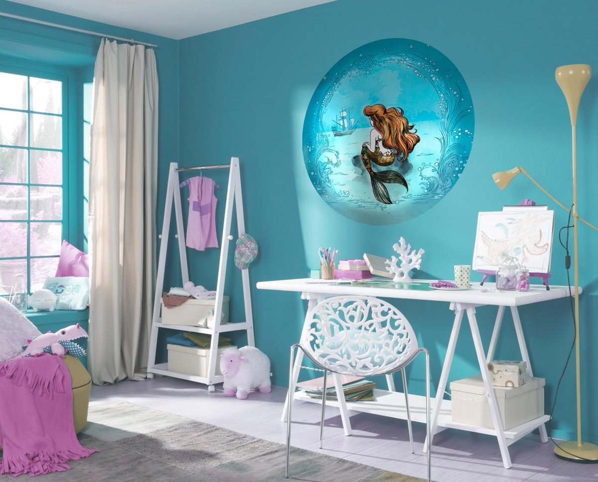 Fotobehang - Ariel Dreaming 125x125cm - Rond - Vliesbehang - Zelfklevend