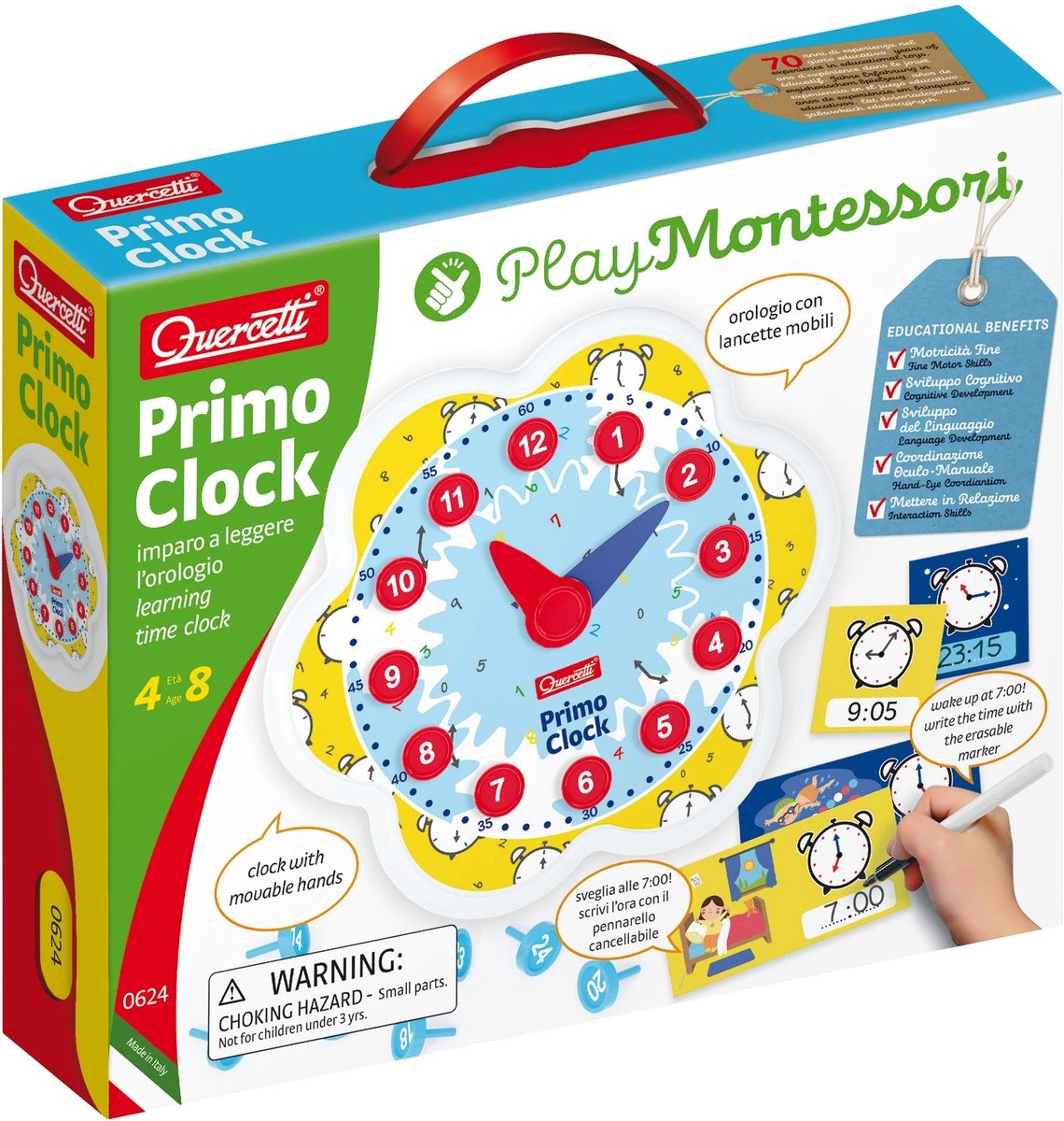 Quercetti Leerklok Primo Clock Junior Karton 51-delig