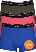 Tommy Hilfiger boxershorts (3-pack) - kobalt - roze en army groen -  Maat: S
