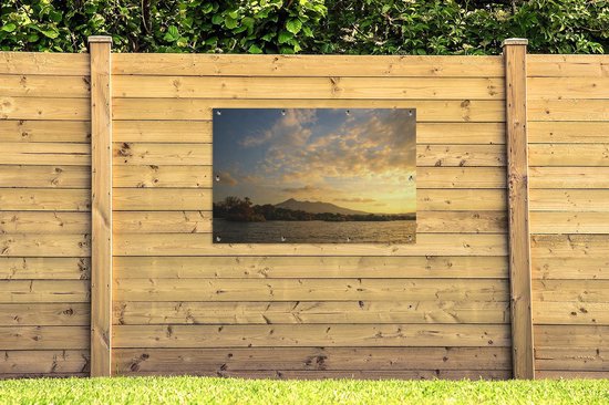 Sunset by the lake at Ometepe in Nicaragua Garden poster 120x80 cm - Toile de jardin / Toile d'extérieur / Peintures d'extérieur (décoration de jardin)