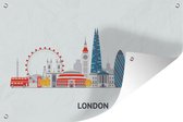 Muurdecoratie Londen - Engeland - Skyline - 180x120 cm - Tuinposter - Tuindoek - Buitenposter