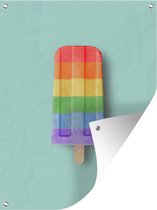 Affiche de jardin Rainbow Ice Cream en vrac 120x160 cm - Toile de jardin / Toile d'extérieur / Peintures d'extérieur (décoration de jardin) XXL / Groot format!
