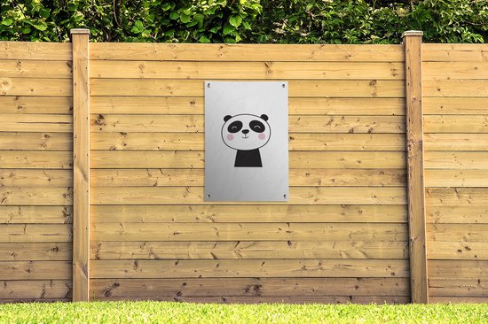 Illustration panda sur fond blanc affiche de jardin toile en vrac 60x90 cm - toile de jardin / toile d'extérieur / Peintures pour l'extérieur (décoration de jardin)