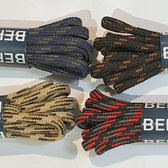 6mm dikke ronde dessin outdoor veters - Bergal 8831 - Zwart, 120cm - wandelen, bergbeklimmen en andere sportieve schoen toepassingen