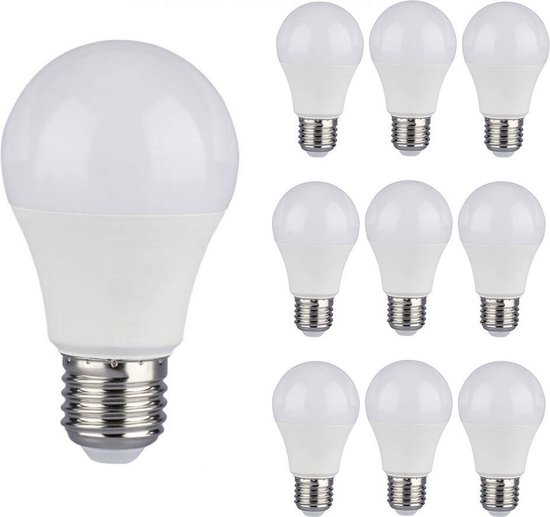 10x V-TAC - E27 LED lamp - A58 - Samsung chip - 9 Watt - Vervangt 60 watt -  806 Lumen... | bol.com