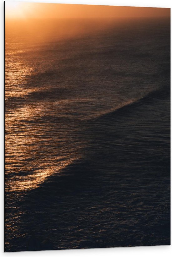 Dibond - Zee tijdens Zonsondergang - 80x120cm Foto op Aluminium (Met Ophangsysteem)