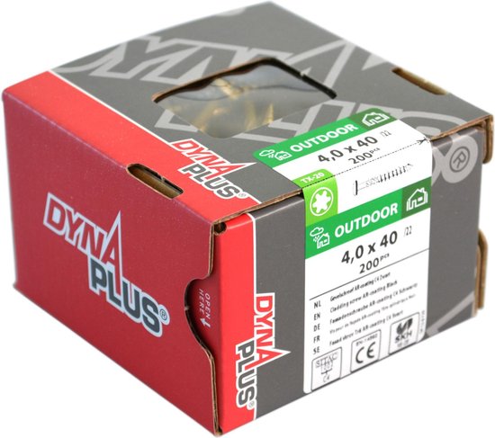 Dynaplus - Gevel- en potdekselschroef - Torx 15 - 4,0 x 40mm - AR-Bronze - CK (200 stuks)