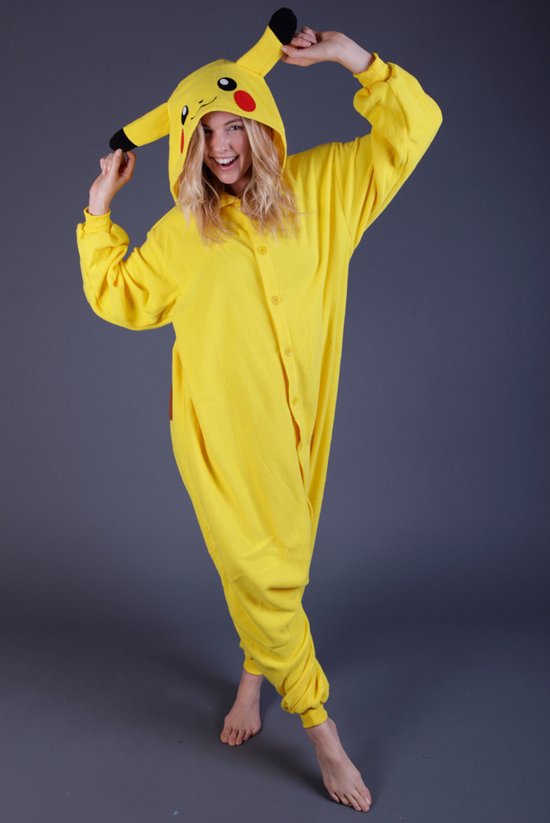 Briljant volwassen Versterken Onesie Pikachu Pokemon pak kostuum - maat M-L - Pikachupak jumpsuit huispak  | bol.com