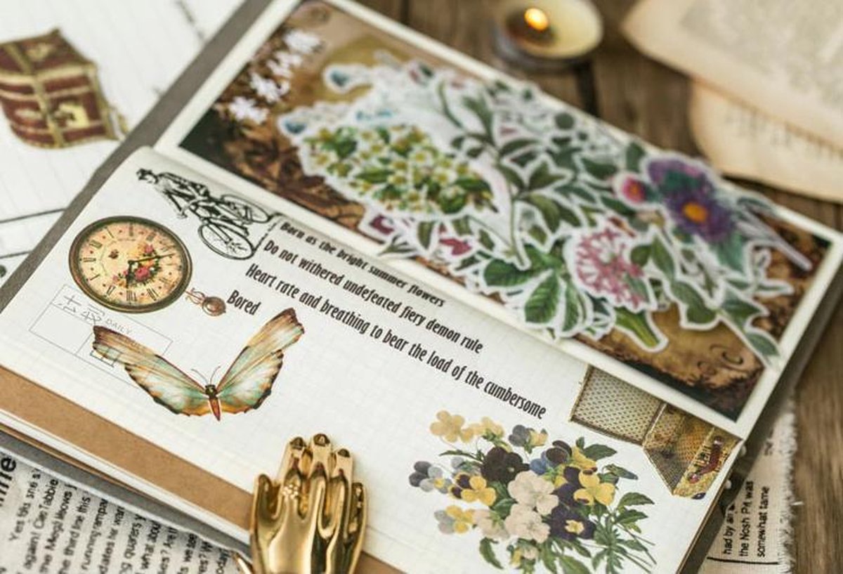 Washi Stickers Thema Bloemen - 60 Stickers - Bloemen En Planten Sticker - Bullet Journal - Stickers Voor Volwassenen - Scrapbooking - Agenda Stickers - Decoratie Sticker Washi Tape — afbeelding 4