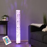 Lindby - LED vloerlamp - RGB - met dimmer - 1licht - kunststof, metaal - H: 103 cm - GU10 - wit, nikkel gesatineerd - Inclusief lichtbron