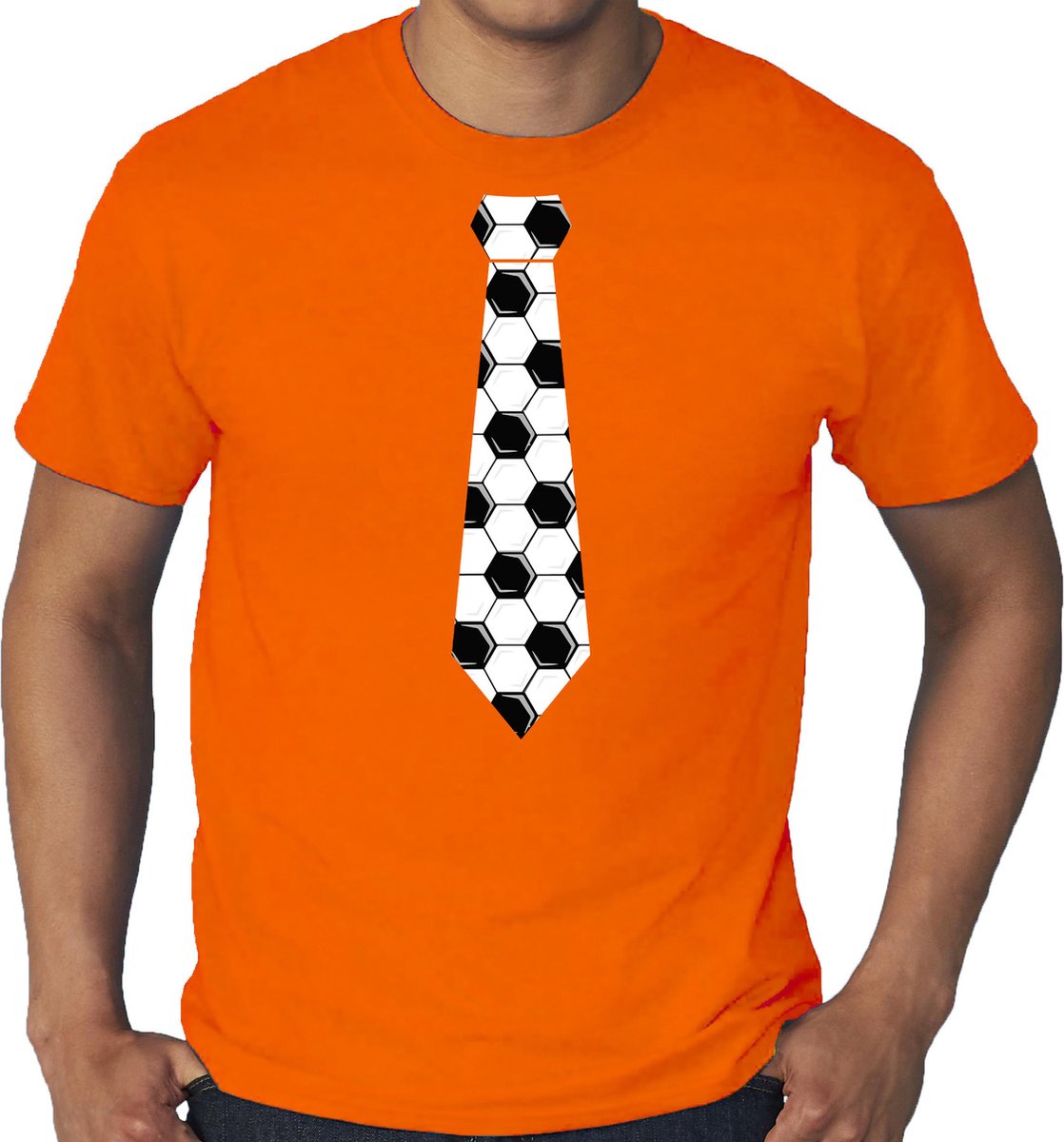 Grote maten oranje fan t-shirt voor heren - voetbal stropdas - Holland / Nederland supporter - EK/ WK shirt / outfit XXXL