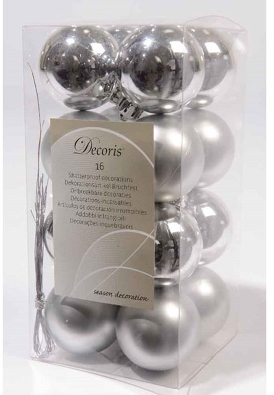 Decoris kerstballen – 16 stuks – kunststof - 4cm