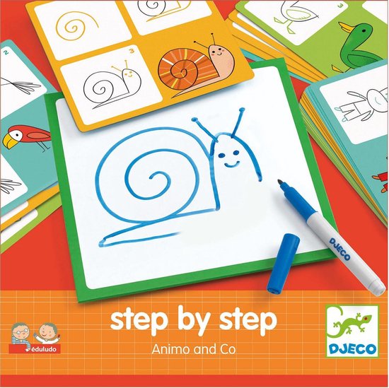 Djeco - Tekenset - Step by Step Animal&co