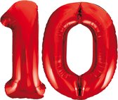 Rode cijfer ballonnen 10.