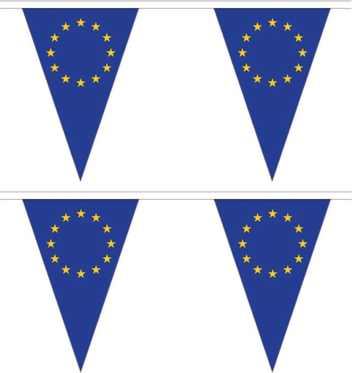 Afbeelding van product Merkloos / Sans marque  2x stuks polyester vlaggenlijn Europa 5 meter - Landen feestartikelen en versieringen
