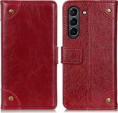 Samsung Galaxy S21 FE Hoesje - Mobigear - Ranch Serie - Kunstlederen Bookcase - Rood - Hoesje Geschikt Voor Samsung Galaxy S21 FE