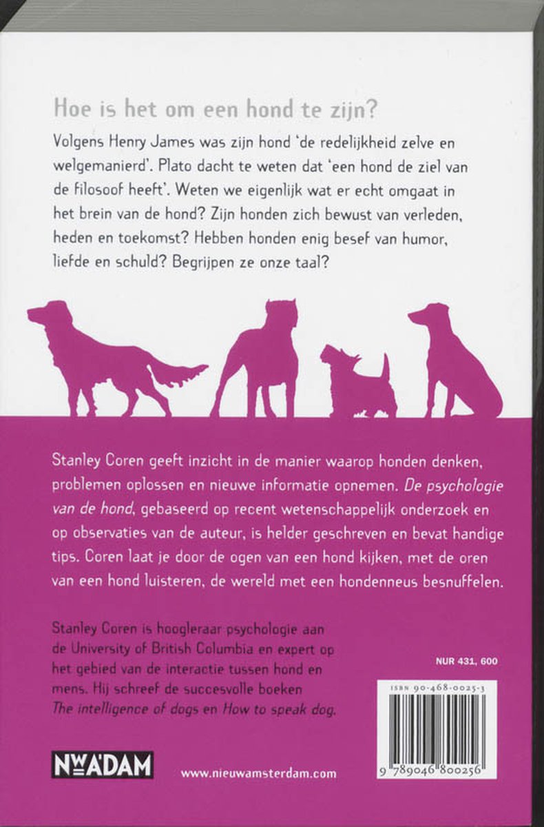 De psychologie van de hond - back cover