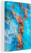 Canvas Schilderij Zeewier - Water - Blauw - 80x120 cm - Wanddecoratie