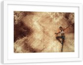 Foto in frame , Abstracte danseres ​, 120x80cm , Beige bruin  , Premium print