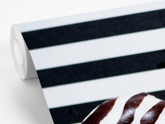 Papier peint photo peint photo vinyle - Donuts rayés largeur 390 cm x hauteur 260 cm - Tirage photo sur papier peint (disponible en 7 tailles)