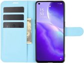 Oppo Find X3 Lite / Reno5 Hoesje Wallet Book Case met Pasjes Blauw